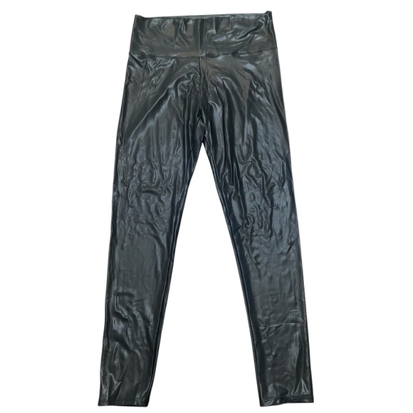Leggings Depot Black Faux leather High Waist Leggings Size Large - Picture 2 of 6